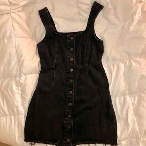 Black Denim Button-up Dress
